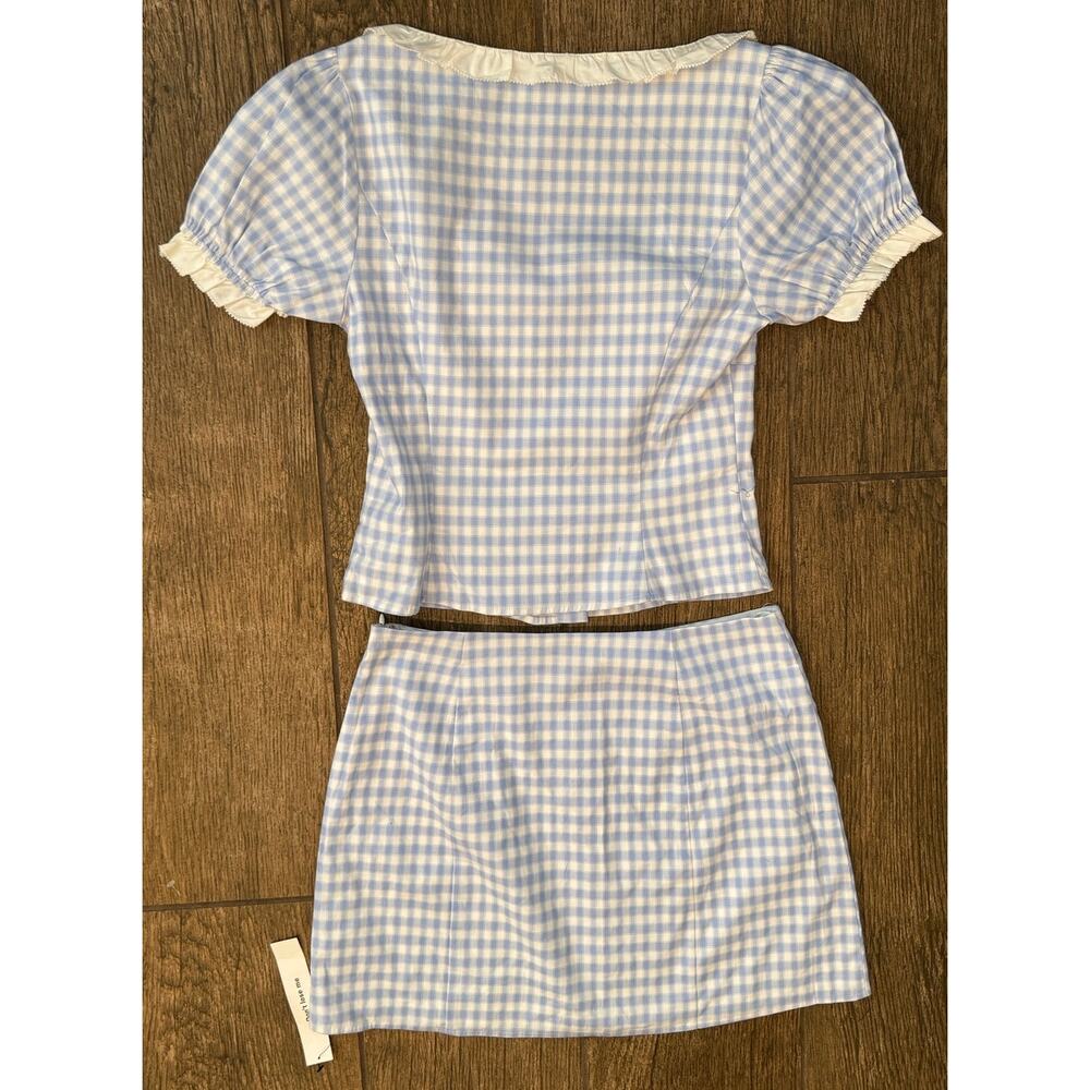NEW Reformation Janell Two Piece Set in Crystal Check Size 4 - Picture 5 of 15